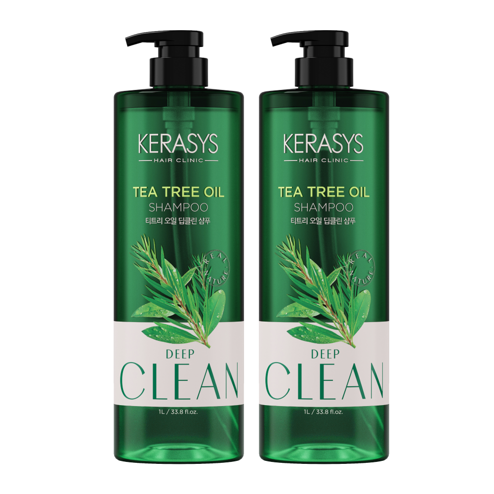 [본사배송] 케라시스 리얼네이처 샴푸 티트리오일 1LX2개 +180ml샴푸