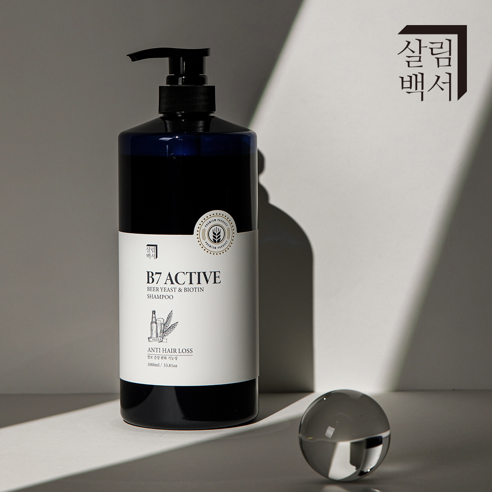 1+1 살림백서 탈모 샴푸 엑티브B7 맥주효모 앤 비오틴 1000ml 남자 여자 바이오틴