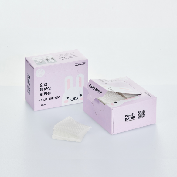 화이트래빗 엠보싱 토끼엠보 화장솜(100매x6박스) 100%천연순면 국내제조