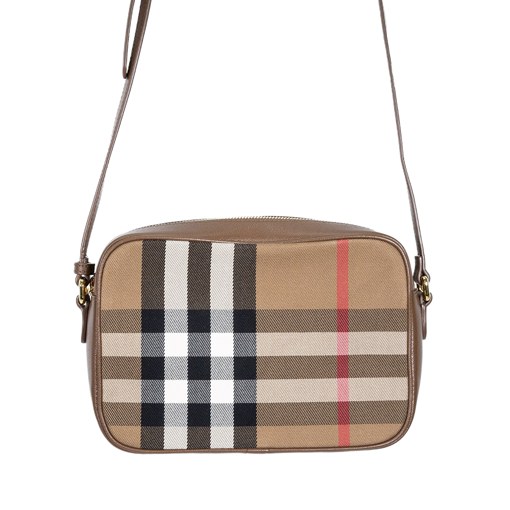 [국내아울렛 제품 당일발송] 버버리 캔버스 레더 체크 카메라백 경량 명품 여성 크로스백