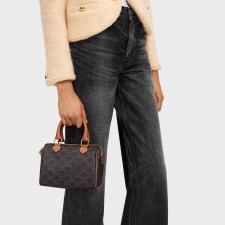 셀린느 트리옴페 캔버스 카프스킨 레더 보스턴 스몰 113772CAS 04LU 탠