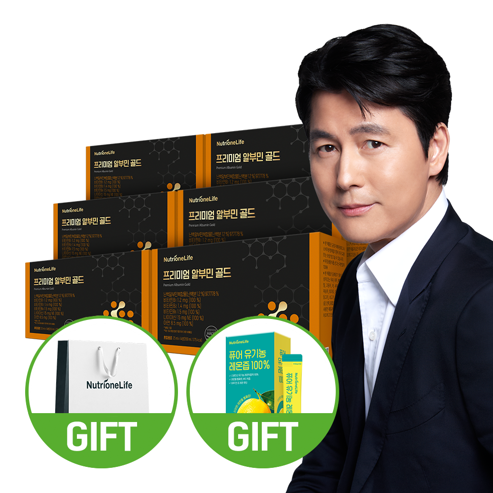 뉴트리원 프리미엄 알부민 골드 마시는 고함량 난백 실크 14개입, 6개