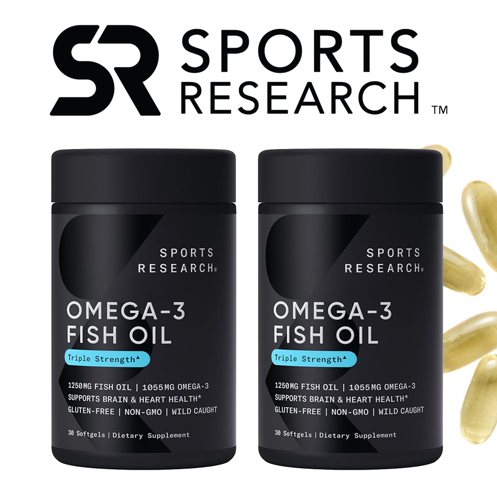 [1+1] 스포츠리서치 오메가3 rTG 피쉬오일 1250mg 트리플스트렝스 30정x2개