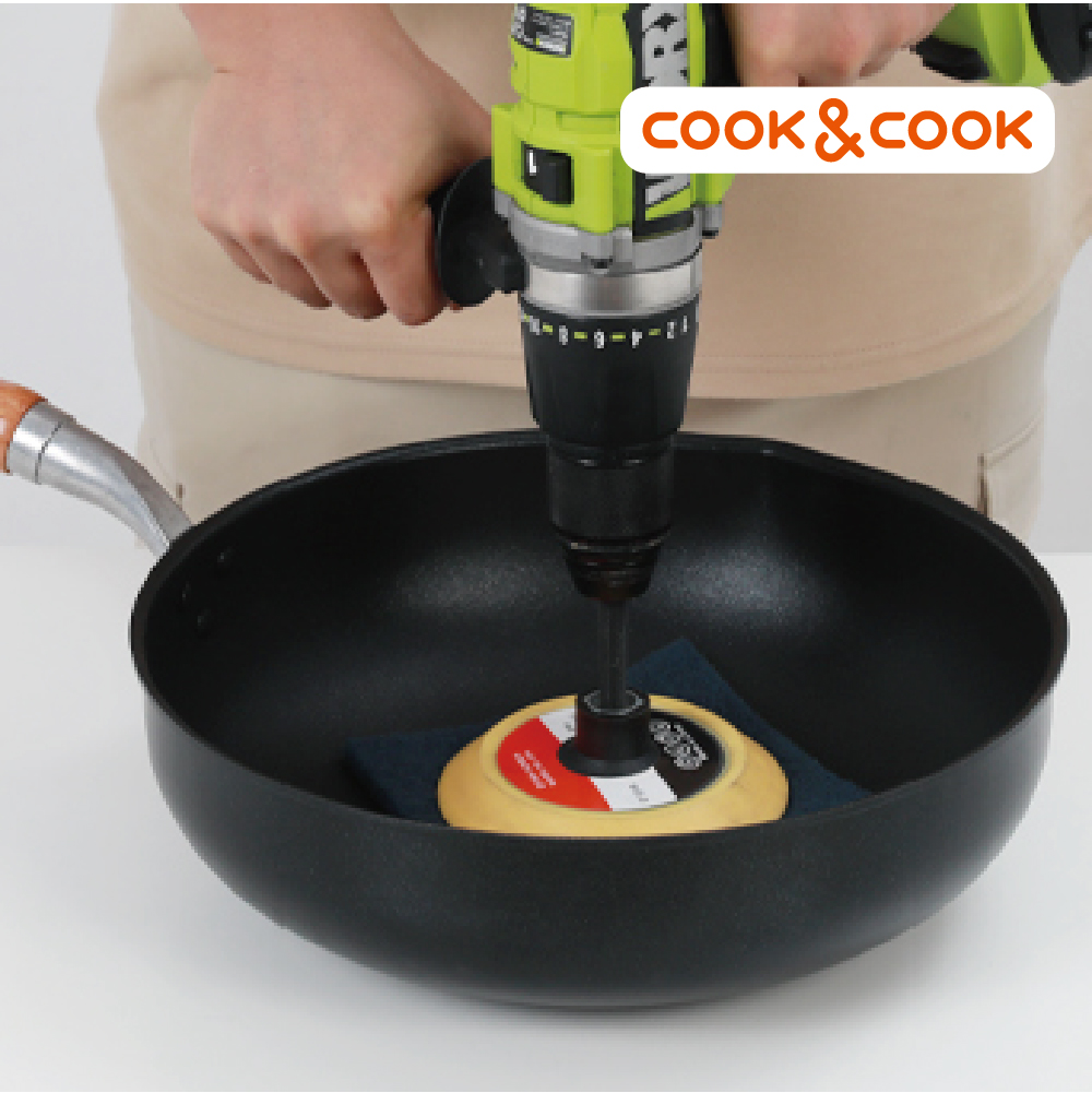 쿡앤쿡 5배 강화 코팅 업소용 궁중팬 북경 볶음 튀김 웍 팬 28cm