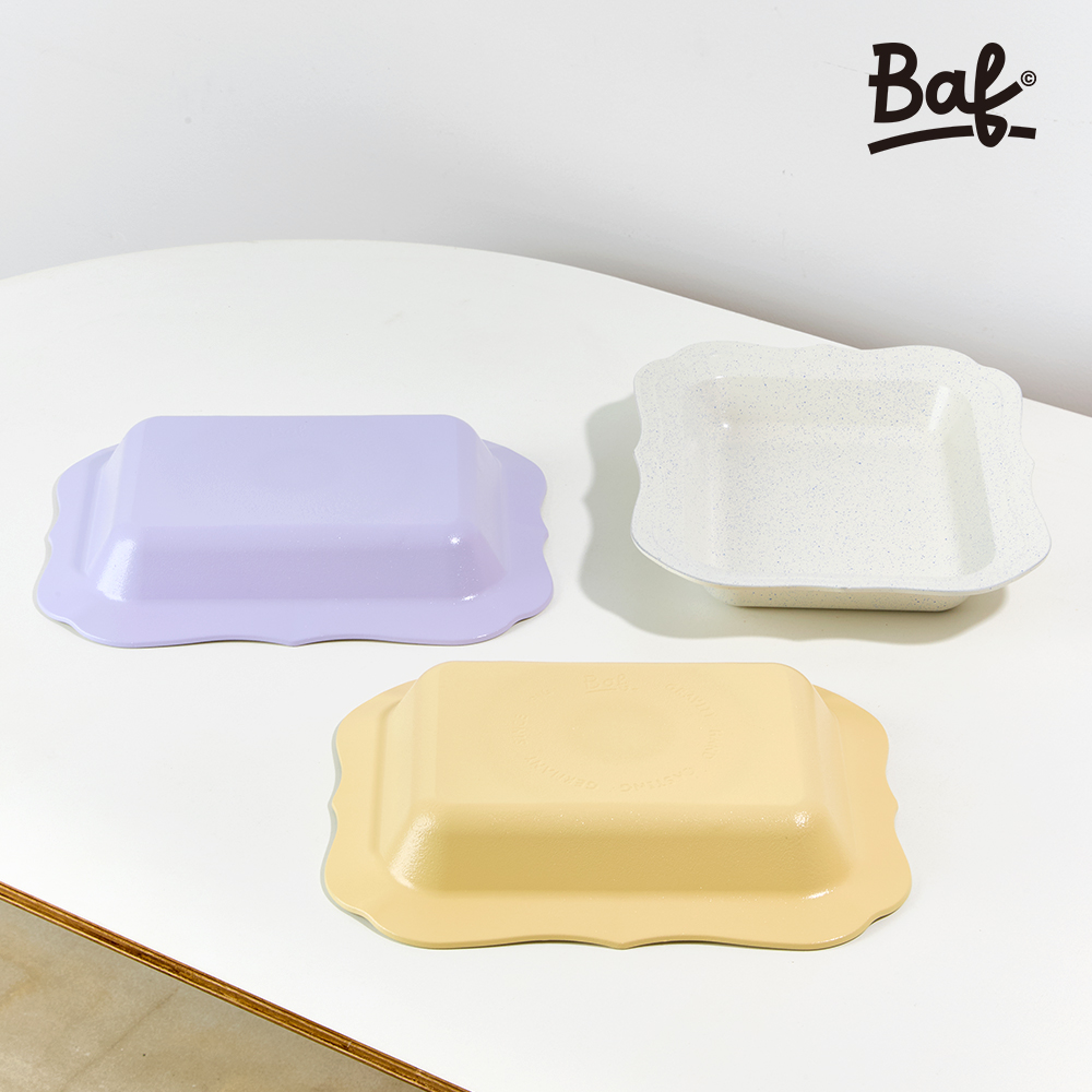 BAF SSOER 콜라보 IH 요리접시 스퀘어 만능 사각 요리팬 세라믹 코팅 프라이팬