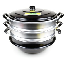 쿡앤쿡 3단 찜기 찜솥 찜통 떡 만두 대게 큰 대형 냄비 업소용 28cm