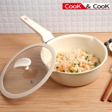 쿡앤쿡 멀티팬+유리뚜껑 인덕션겸용 편수냄비